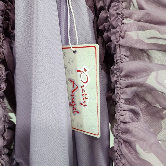 Pretty Angel Women's Silk Blend Lagenlook Off Shoulder Sheer Dress - Picture 8 of 8